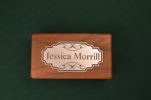 Engraved custom walnut jewelry - engraved,