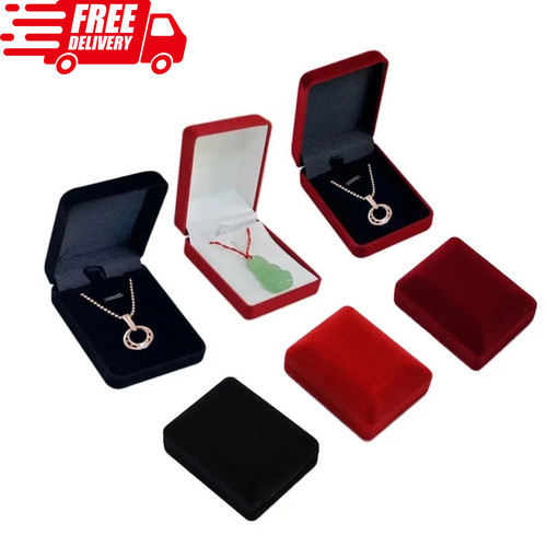 Velvet necklace box pendant - velvet,