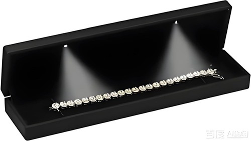 Black led jewelry gift box - black,