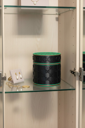Black printed jewelry box - black,
