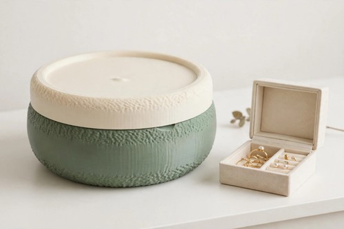 Printed round storage box - storage,