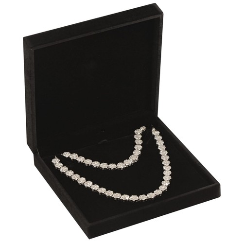 Black velvet big necklace - black,