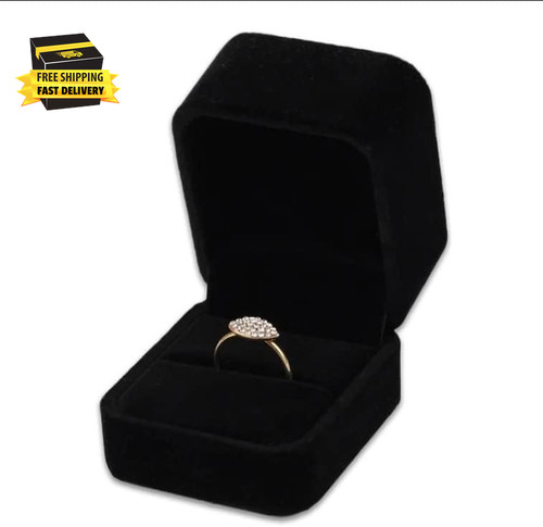 Black velvet ring - black,