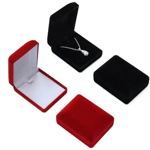 Velvet necklace box pendant - velvet,