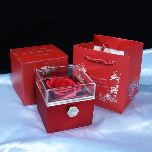 Rotating rose jewelry gift box - rose,