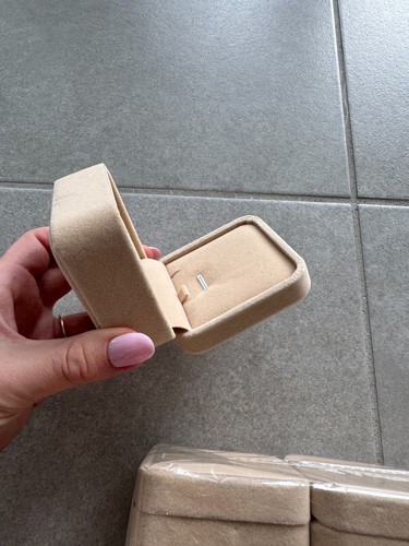 Square velvet ring box jewelry - velvet,