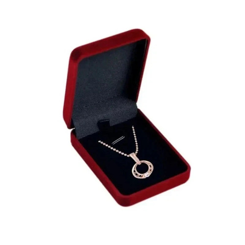 Velvet necklace box pendant - velvet,