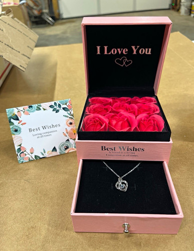 Pink lined jewelry - lined, gift