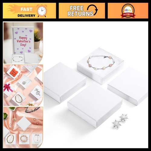 Glossy white cardboard jewelry - glossy,