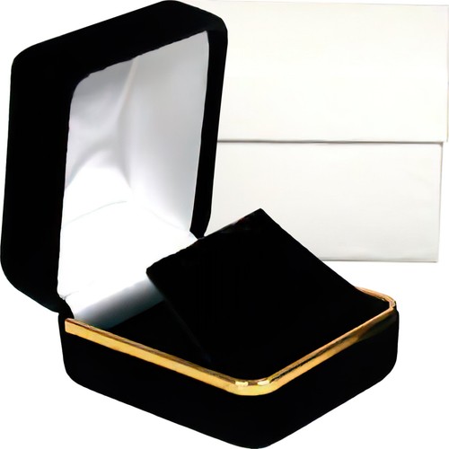 Black velvet stud - black, earring