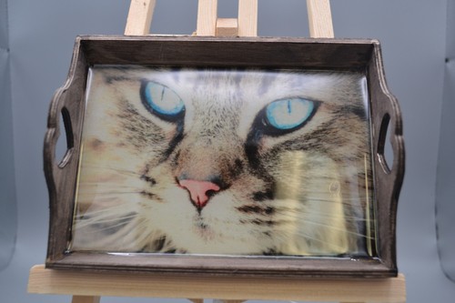 Handcrafted wooden cat trinket - handcrafted,