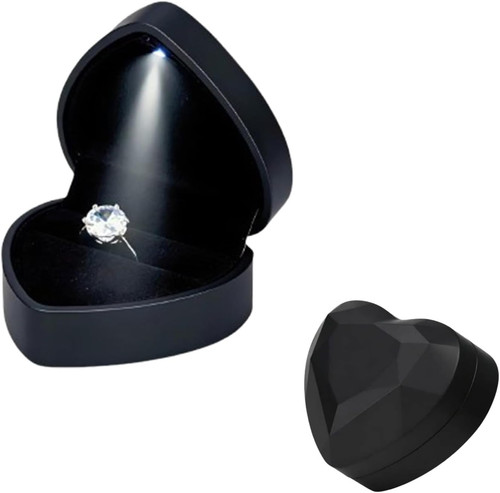 Ring box heart shaped - ring, led